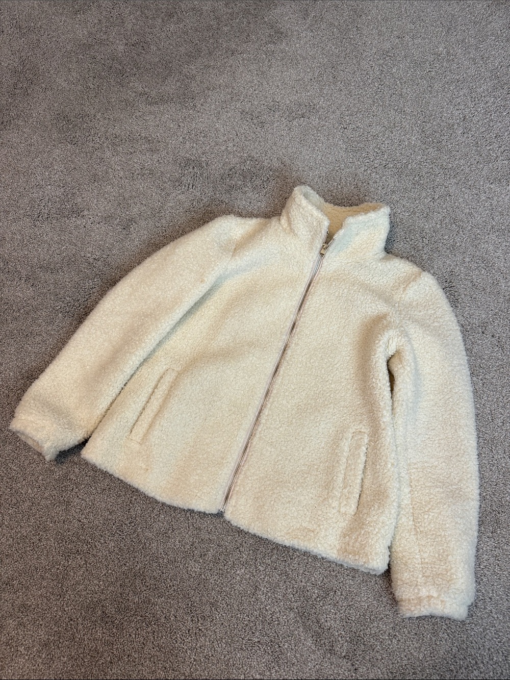 LOFT Cream Teddy Sherpa Jacket